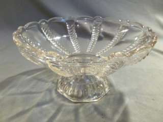   & Sandwich Glass Footed Bowl Cable Pattern Compote 1850s AAFA  