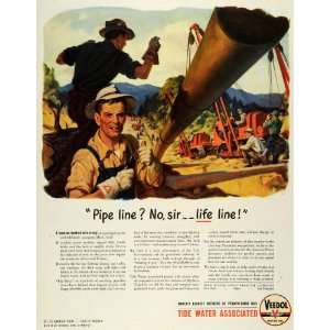  1943 Ad Veedol Pennsylvania Motor Oil Tide Water Pipe Line 