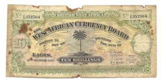 British West Africa 10 Shillings 1943 VGBanknote P.7b  
