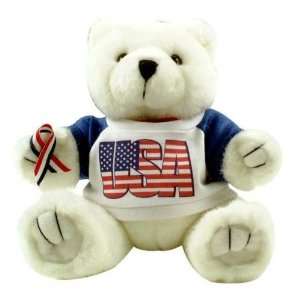  Patriotic   White Teddy Bear   Plush Toy USA Toys & Games