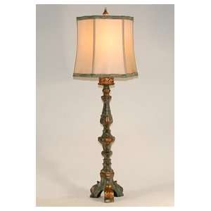  Tall Green & Gold Washed Old World Styled Table Lamp