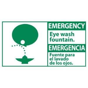 SFA5P   Emergency, Eye Wash Fountain (Bilingual), 10 X 18, Pressure 
