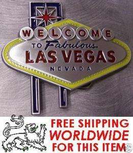 Pewter Belt Buckle Gamble Welcome to Las Vegas NEW  