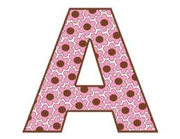 FLOWERS PINK BROWN ALPHABET LETTER NAME GIRL STICKERS  