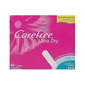  Carefree Ultra Dry Pantiliners, Long size, Unscented, 42 