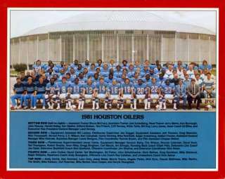 1981 HOUSTON OILERS TEAM PHOTO EARL CAMPBELL STABLER  