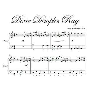   Dixie Dimples Rag James Scott Big Note Piano Sheet Music Books