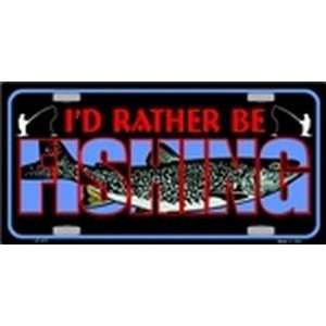 Rather Be Fishing License Plate Plates Tags Tag auto vehicle car front
