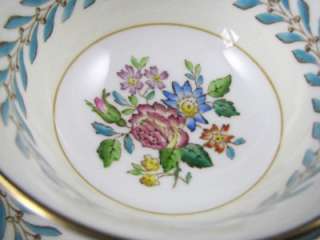 Wedgwood England WOODSTOCK Floral Footed Cup & Saucer  