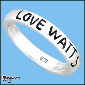 New Sterling Silver Love Waits Band Ring Jewelry Sz 7  