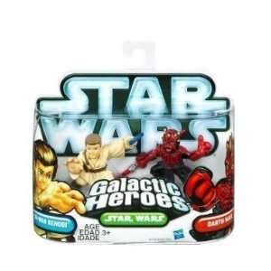   Wars 2010 Galactic Heroes 2Pack Darth Maul ObiWan Kenobi Toys & Games