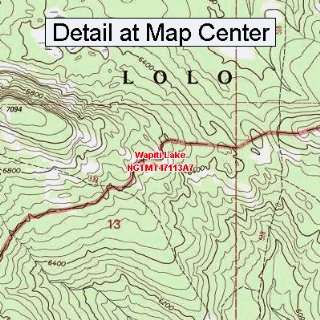  USGS Topographic Quadrangle Map   Wapiti Lake, Montana 