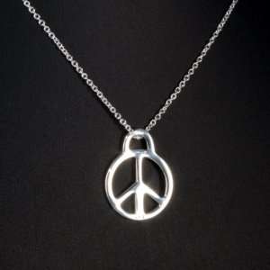   Peace Symbol Shape Silver Plated Pendant Necklace 16 18 Jewelry