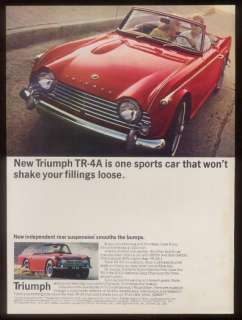 1965 red Triumph TR 4A TR 4 Acar photo vintage print ad  