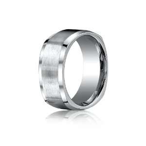   Titanium 9mm Comfort Fit Satin Finished Four Sided Design Ring Size 8