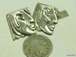 VINTAGE MEXICAN MEXICO MAYAN 925 STERLING SILVER FACE DESIGN CUFF 