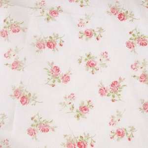  108 Shabby Chic Percale Scattered Rose White/Pink Fabric 