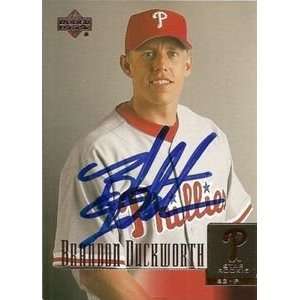  Brandon Duckworth Signed Phillies 2001 Upper Deck Card 