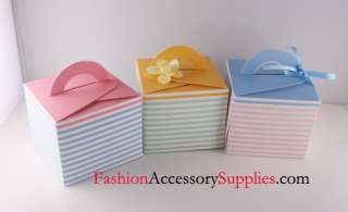 Fancy High Quality Gift Boxes, Cupcake, Self Handled Boxes, Stripes 