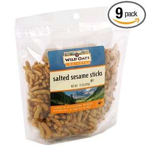 Wild Oats Natural Salted Sesame Sticks, 12 Ounce Bags (Pack of 9)