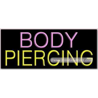 Body Piercing Neon Sign (13H x 32L x Grocery & Gourmet Food