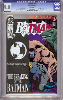 BATMAN #497 CGC 9.8 WHITE PAGES BANE BREAKS BATMANS BACK 1993  
