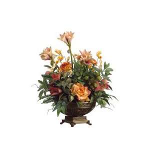  27 Artificial Orange Amaryllis, Freesia & Rose Silk 