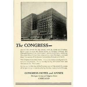 1922 Ad Historic Congress Hotel Michigan Avenue Chicago 