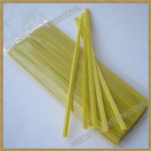    100pcs 5(12.7cm) Plastic Yellow Twist Ties   Flat