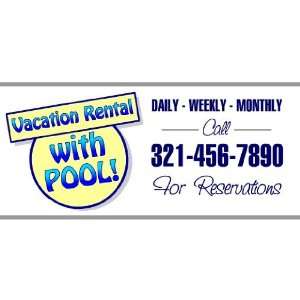    3x6 Vinyl Banner   Vacation Rental With Pool 