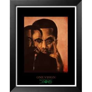  One Vision, Malcolm X and Martin Luther King Jr. Framed 