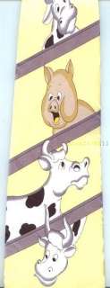   Necktie Farmer Dairy Cows & Pig Which One Is Out Of Place Neck Tie