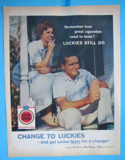   LUCKY STRIKE CIGARETTES Vintage Print Ad 10 x 13 MAD MEN AD  