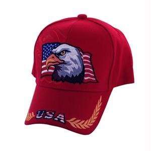  Cap, Red, 3 D Embroidered, American Eagle USA