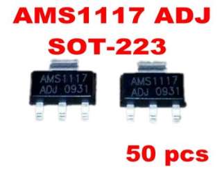 50 pcs AMS1117 LM1117 1117 ADJ 1A Voltage Regulator SOT 223  