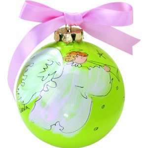  Light of Mine Ornament, Angel with Trumpet   Pink/Green 