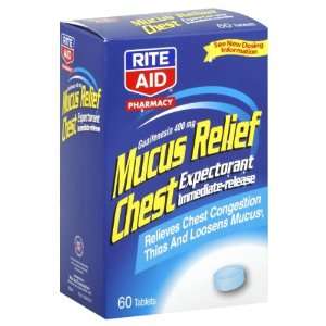  Mucus Relief, Chest, 400 mg, Tablets, 60 ct