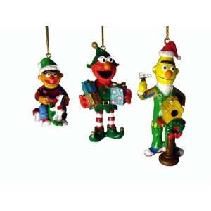   Sesame Street Bert, Ernie and Elmo Christmas Ornaments
