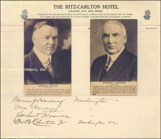 WARREN G. HARDING   SIGNATURE(S) CIRCA 1921 CO SIGNED  