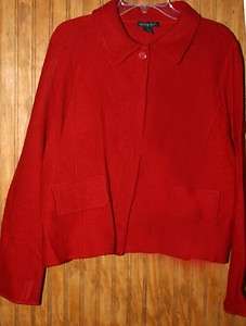   RED Soft Wool Warm Blazer Business Coat Jacket Sz Large Winter Spring