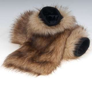 pair lower Leg warmer Boot Sleeve Cover man made furs  