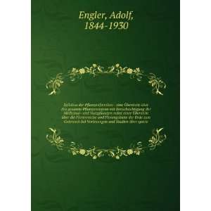   und Studien Ã¼ber specie Adolf, 1844 1930 Engler  Books