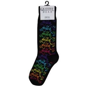  Mens Black Rainbow Dancing Skeleton Grateful Dead Socks 