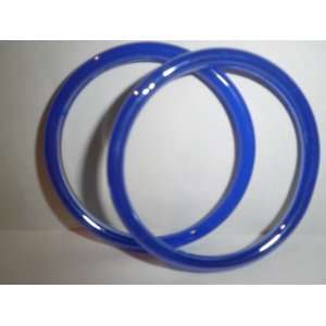 Bangles Jade Style Glass (2 in a Set) Blue