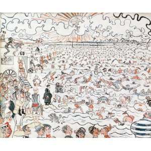 Hand Made Oil Reproduction   James Ensor   24 x 20 inches   The Baths 