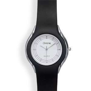    Fashion Watch with Black Rubber Band and Round Face Jewelry