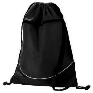 Custom Augusta Sportswear Tri Color Drawstring Backpack BLACK/ BLACK 