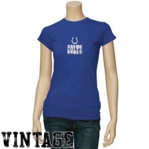   Colts Ladies Royal Blue Gutsy Play Vintage T shirt