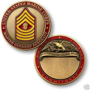 MARINE CORPS MASTER GUNNERY SERGEANT ENG CHALLENGE COIN  