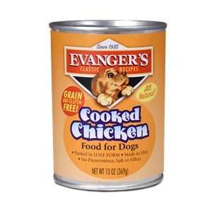 Evangers All Natural Classic Cooked Chicken Canned Dog Food 13oz (12 